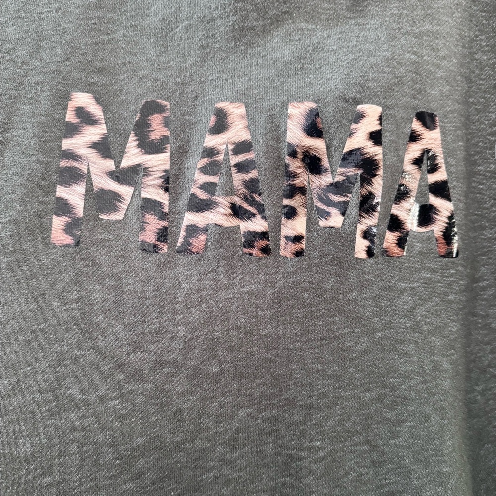 Olive Green “MAMA”' Leopard Print Sweatshirt.